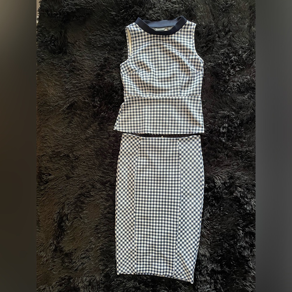 Navy print Skirt Set. Sleeveless
